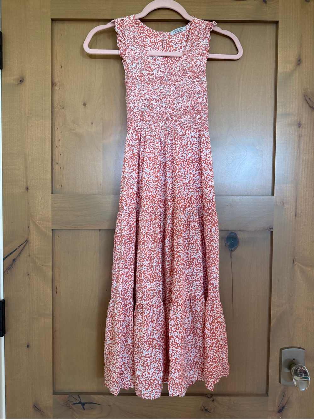 Joyous and Free Smocked Red Floral midi dress